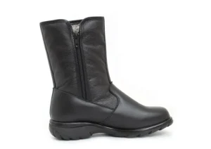 Shield Black Leather Mid-Calf Winter Boot