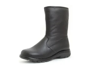 Shield Black Leather Mid-Calf Winter Boot