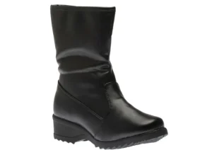 Side Zipper Grip Black Vegan Winter Boot