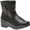 Side Zipper Ice Grip Black Vegan Leather Winter Boot