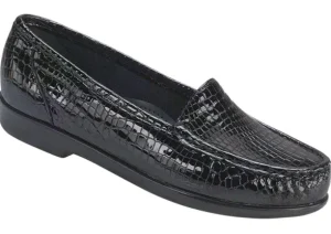 Simplify Black Croc Slip On Loafer