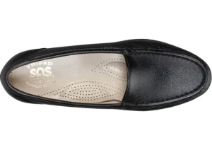 Simplify Black Leather Slip On Loafer