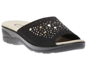 Slide Black Studded Slide Sandal