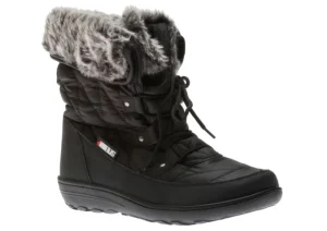 Snowflake Black Lace-up Winter Boot