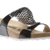 Sofie Grey Patent Bedazzled Wedge Slide Sandal