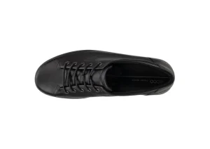 Soft 2.0 Black Leather Black Sole Lace-Up Sneaker