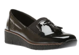 Softlack Black Patent Tassel Slip-On Loafer