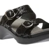 Sophie Black Drizzle Suede Leather Slide Sandal