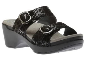 Sophie Black Drizzle Suede Leather Slide Sandal