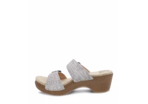 Sophie Ivory Metallic Leather Slide Sandal