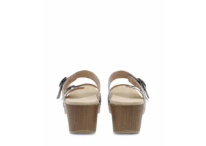 Sophie Ivory Metallic Leather Slide Sandal