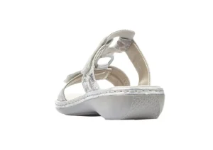 Space White Silver Floral Slide Sandal