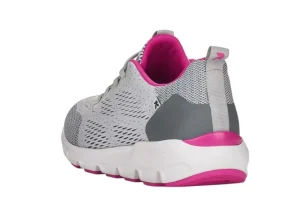 Sportec12 Grey Pink Perforated Slip-On Bungee Sneaker