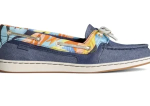 Starfish Coral Floral Navy Multicolour Boat Shoe