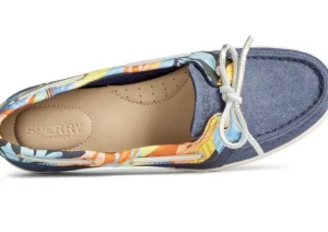 Starfish Coral Floral Navy Multicolour Boat Shoe