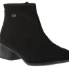 Stretch Black Zipper Water-Resistant Ankle Boot