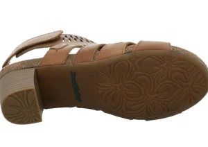 Sunny 02 Nut Brown Perforated Cutout Leather Heel Sandal