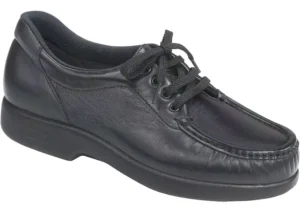 Take Time Black Leather Lace-Up Loafer