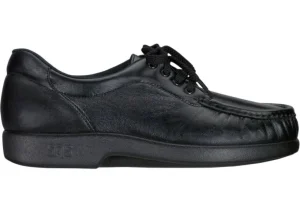 Take Time Black Leather Lace-Up Loafer