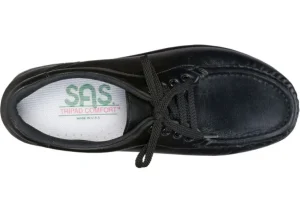 Take Time Black Leather Lace-Up Loafer