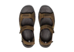 Targhee III Bison Brown Leather Open Toe Hiking Sandal