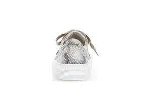 43.330.30 Taupe Snakeskin Lace-Up Sneaker