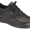 Time Out Black Leather Walking Shoe