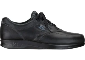Time Out Black Leather Walking Shoe