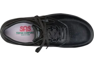 Time Out Black Leather Walking Shoe