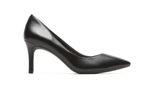 Total Motion Black Leather Pointed Toe Heel Dress Pump