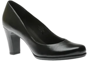 Total Motion Black Leather Heel Dress Pump