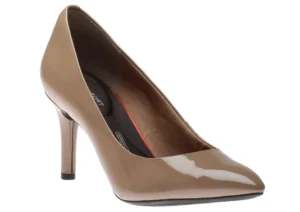Total Motion 75mm Warm Taupe Patent Pointed Toe Heel
