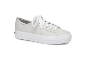Triple Kick Silver Lace-Up Platform Tennis Sneaker