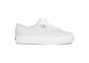 Triple Kick Silver Lace-Up Platform Tennis Sneaker