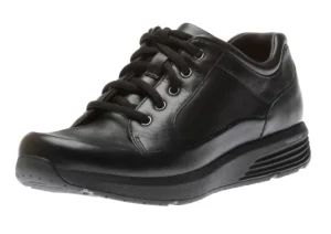 Trustride Waterproof Black Leather Lace-Up Sneaker