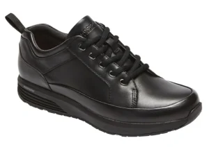 Trustride Waterproof Black Leather Lace-Up Sneaker