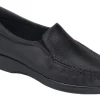 Twin Black Leather Slip-On Loafer