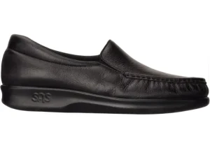 Twin Black Leather Slip-On Loafer