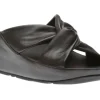 Twiss Black Leather Slide Sandal