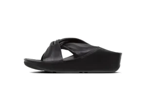 Twiss Black Leather Slide Sandal