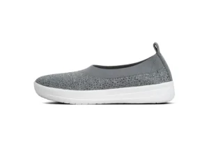 Uberknit Ballerina Crystal Charcoal / Dusty Grey Slip-On Flat