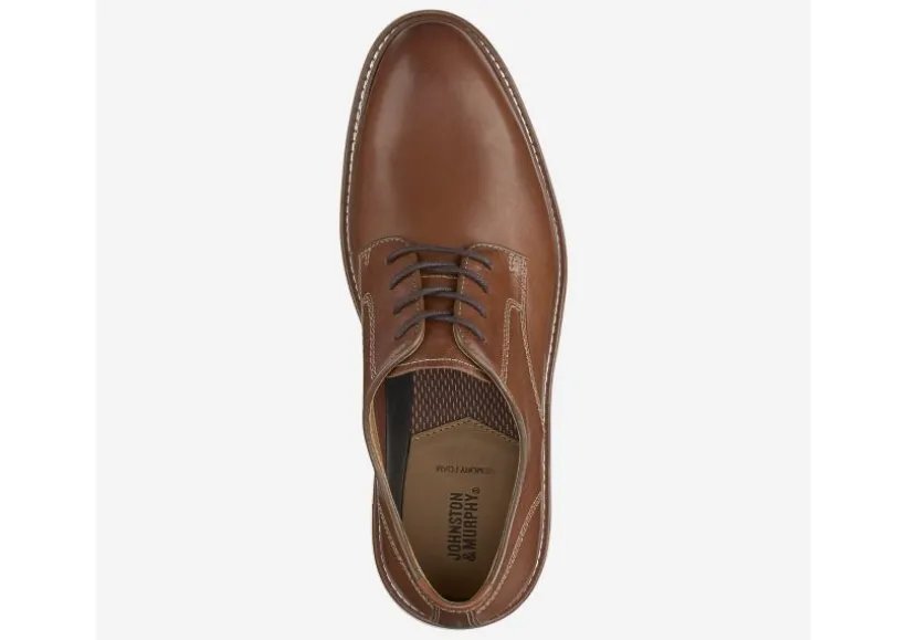 upton_tan_brown_leather_p_2.webp Upton Tan Brown Leather Plain Toe Derby Dress Shoe