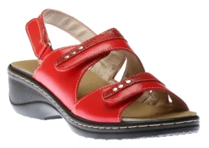 2 Velcro Sandal Red