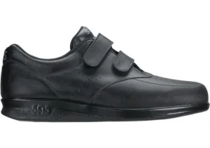 Vto Black Leather Velcro Walking Shoe