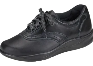 Walk Easy Black Leather Walking Shoe