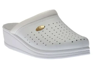 White Perforated Clog