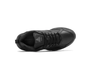 WID626K2 Slip-Resistant Black Leather Sneaker
