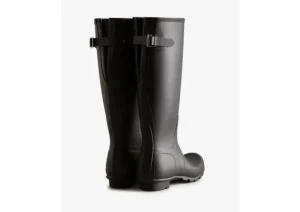 Women's Black Tall Back Adjustable Rain Boots