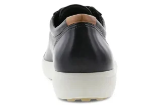 Women's Soft 7 Black Leather Lace-Up Sneaker
