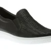 Women's Soft 7 Woven Black Leather Slip-On Sneaker